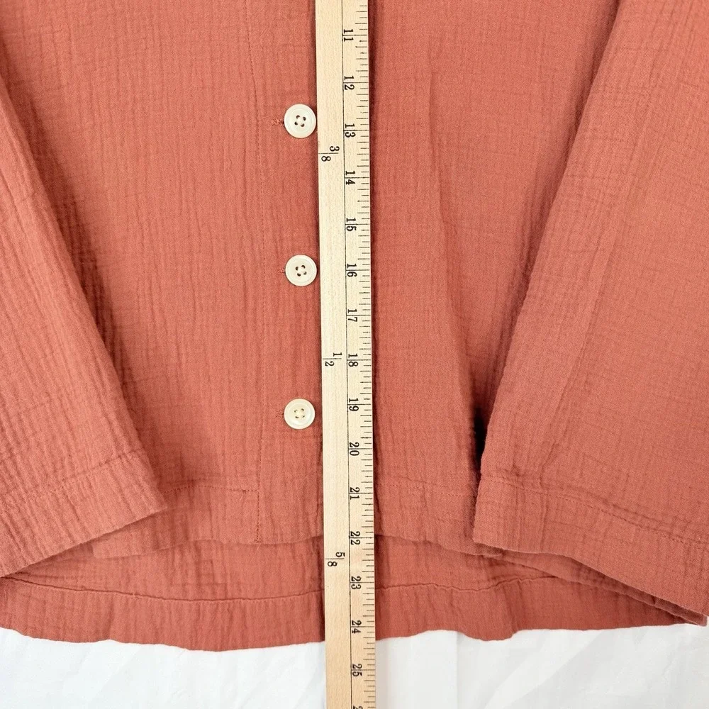 Madewell Women's Double Cotton Gauze‎ Oversized Pajama Shirt SZ-Large) cinnamon